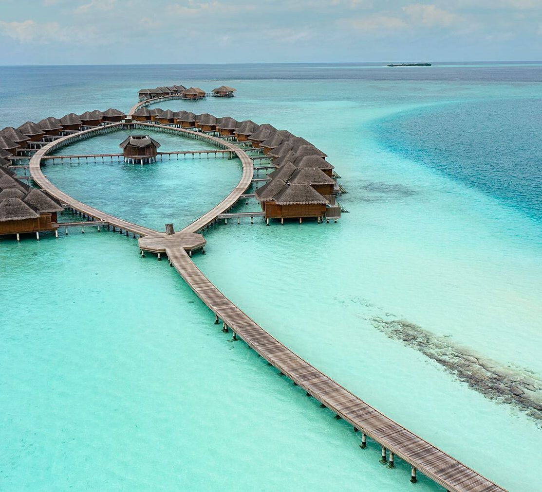 Остров Huvafen Fushi с воздуха