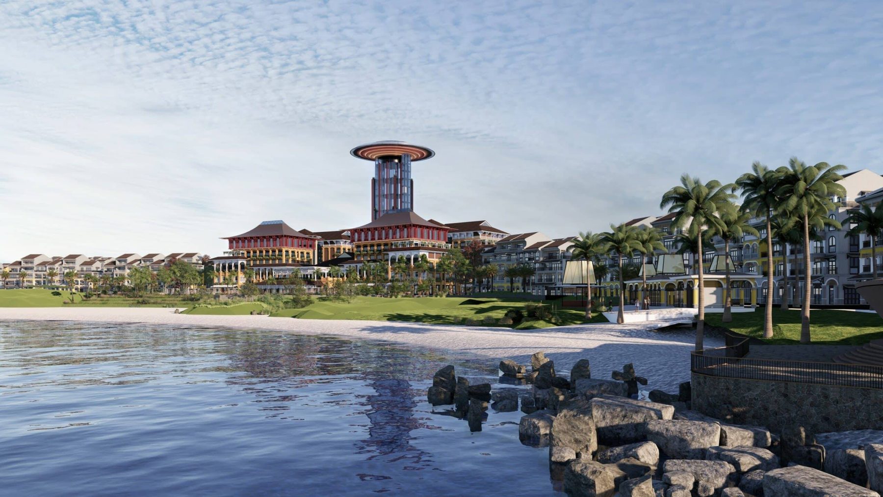 Rixos Phu Quoc на острове Хон Том — курорт с башней у моря (визуализация)